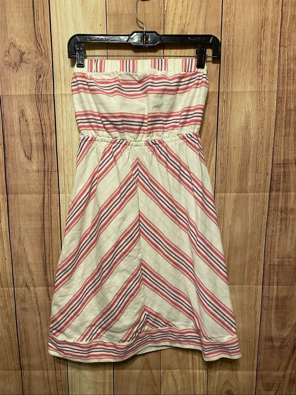 Carve Designs size 10 sleeveless dress multicolor pink white striped